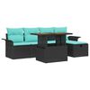 vidaXL Ensemble de canap&eacute; de jardin 6 pc Noir polyrotin