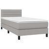 vidaXL Sommier &agrave; lattes de lit avec matelas et LED Gris clair 90x190cm