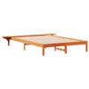vidaXL Cadre de lit avec tables de chevet Brun cire 140 x 210 cm