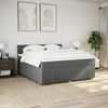 vidaXL Sommier &agrave; lattes de lit avec matelas Gris fonc&eacute; 180x200cm Tissu