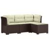 vidaXL Canap&eacute; de jardin 4 places avec coussins style rotin PP Marron
