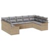 vidaXL Ensemble de canap&eacute; de jardin 9 pc Beige polyrotin