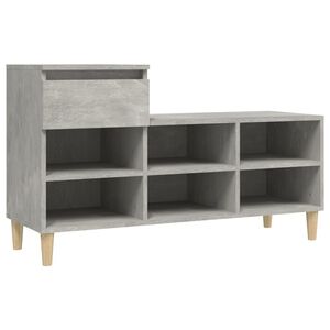 vidaXL Armoire &agrave; chaussures Gris b&eacute;ton 102x36x60 cm Bois d'ing&eacute;nierie