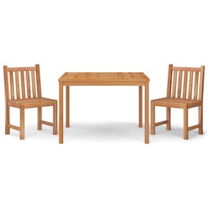 vidaXL Ensemble &agrave; manger de jardin 3 pcs Bois de teck massif