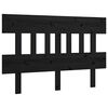 vidaXL T&ecirc;te de lit Noir 123,5x3x81 cm Bois massif de pin