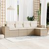 vidaXL Salon de jardin avec coussins 5 pcs beige r&eacute;sine tress&eacute;e