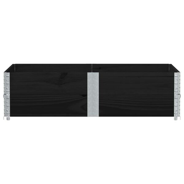 vidaXL Colliers de palette 2 pcs noir 150x100 cm bois de pin solide