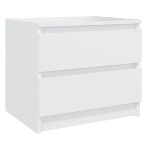 vidaXL Table de chevet Blanc 50x39x43,5 cm Agglom&eacute;r&eacute;