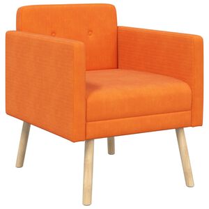 vidaXL Chaise d'appoint Orange Tissu en velours c&ocirc;tel&eacute;