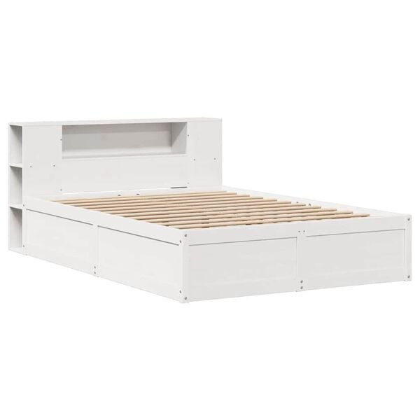 vidaXL Cadre de lit sans matelas blanc 140x200 cm bois de pin massif