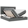 vidaXL Lit de Rangement avec t&ecirc;te de lit Gris fonc&eacute; 180 x 200 cm Tissu