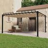 vidaXL Tonnelle avec toit &agrave; persienne 3x4 m Taupe Tissu et aluminium