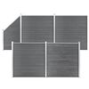 vidaXL Ensemble de cl&ocirc;ture WPC 4 Carr&eacute; + 1 Inclin&eacute; 792 x 186 cm Gris