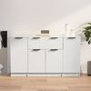 vidaXL Buffets 3 pcs Blanc Bois d'ing&eacute;nierie