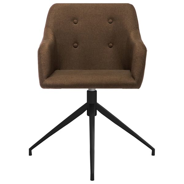 vidaXL Chaises pivotantes &agrave; manger lot de 2 marron tissu