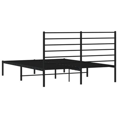 vidaXL Cadre de lit métal avec tête de lit noir 120x190 cm