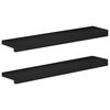vidaXL Appuis de fen&ecirc;tre 2 pc Noir 70 x 15 x 2 cm Bois de h&ecirc;tre massif