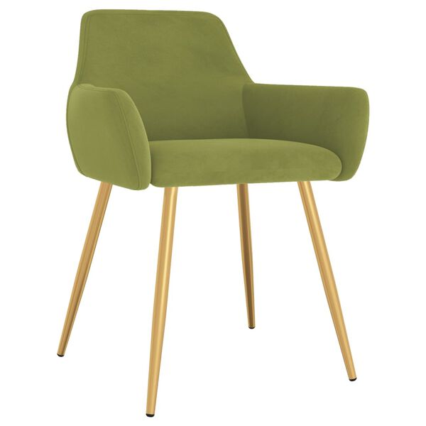 vidaXL Chaises &agrave; manger lot de 2 vert clair velours