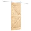 vidaXL Porte coulissante 85 x 210 cm Bois de pin massif (non trait&eacute;)