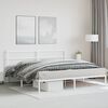 vidaXL Cadre de lit m&eacute;tal sans matelas et t&ecirc;te de lit blanc 183x213 cm