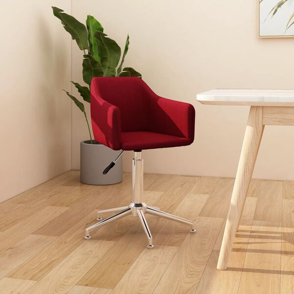 vidaXL Chaise pivotante de bureau Rouge bordeaux Tissu