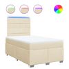 vidaXL Sommier &agrave; lattes de lit avec matelas Cr&egrave;me 120x200 cm Tissu