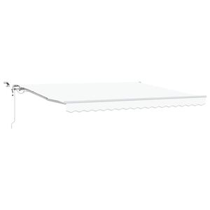 vidaXL Auvent r&eacute;tractable Blanc 400 &times; 350 cm Polyester