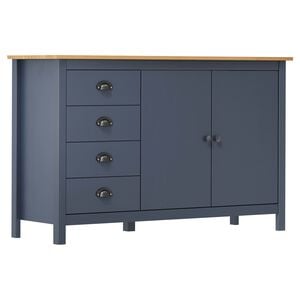vidaXL Buffet Hill Gris 130x40x80 cm Bois de pin solide