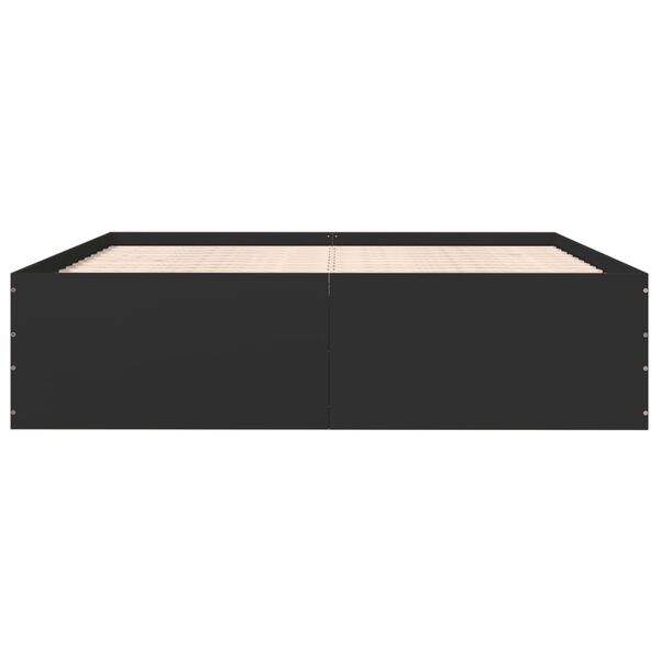 vidaXL Cadre de lit sans matelas noir 200x200 cm