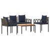 vidaXL Ensemble de meubles d'ext&eacute;rieur 4 pcs Gris et bleu marine
