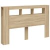 vidaXL T&ecirc;te de lit &agrave; LED ch&ecirc;ne sonoma 160x18,5x103,5cm bois ing&eacute;nierie