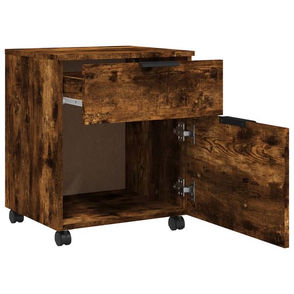vidaXL Classeur mobile avec roues Ch&ecirc;ne fum&eacute; 45x38x54 cm Bois