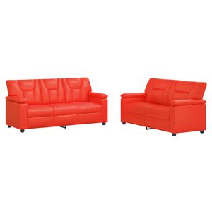 vidaXL Ensemble de Canap&eacute;s 2 pcs Rouge Simili cuir