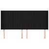 vidaXL T&ecirc;te de lit avec oreilles Noir 203x16x118/128 cm Tissu