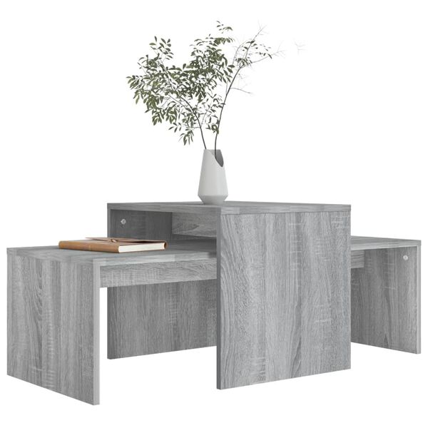vidaXL Ensemble table basse Sonoma gris 100x48x40 cm Bois d'ingénierie