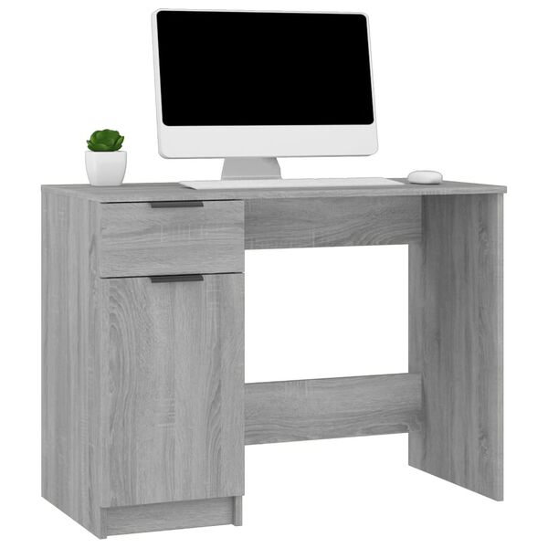 vidaXL Bureau Sonoma gris 100x50x75 cm Bois d'ing&eacute;nierie