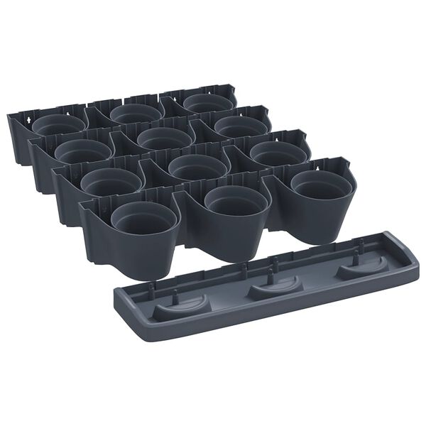vidaXL Ensemble de jardini&egrave;res verticales 12 pcs Anthracite PP