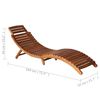 vidaXL Chaise longue avec table à thé 3 pcs Bois d'acacia massif