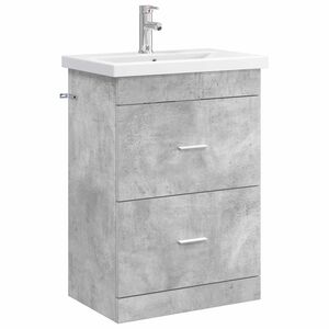 vidaXL Ensemble de mobilier de salle de bain Gris b&eacute;ton