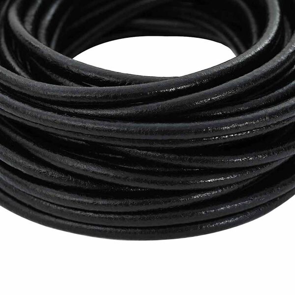 vidaXL Corde en Cuir Noir &Oslash;4 mm x 10 m Cuir