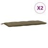 vidaXL Coussins de banc de jardin lot de 2 taupe m&eacute;lang&eacute; tissu