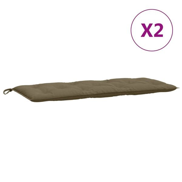 vidaXL Coussins de banc de jardin lot de 2 taupe m&eacute;lang&eacute; tissu