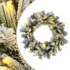 vidaXL Couronne de No&euml;l Vert et blanc &Oslash; 50 cm PVC et PE 25 LED
