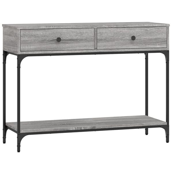 vidaXL Table console sonoma gris 100x34,5x75 cm bois d'ing&eacute;nierie
