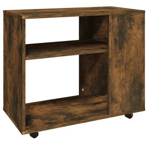 vidaXL Table d'appoint Ch&ecirc;ne fum&eacute; 70x35x60,5 cm Bois d'ing&eacute;nierie