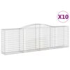 vidaXL Paniers &agrave; gabions arqu&eacute;s 10 pcs 400x50x120/140 cm Fer galvanis&eacute;