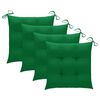 vidaXL Chaises de jardin et coussins vert lot de 4 Bois de teck massif