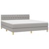 vidaXL Sommier &agrave; lattes de lit avec matelas Gris clair 180x200cm Tissu