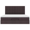 VidaXL Cadre de lit ottoman avec matelas marron fonc&eacute; 160x200 cm tissu