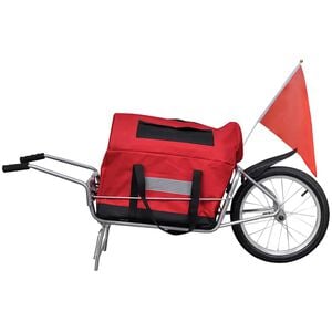 vidaXL Remorque de v&eacute;lo &agrave; une roue avec sac de rangement